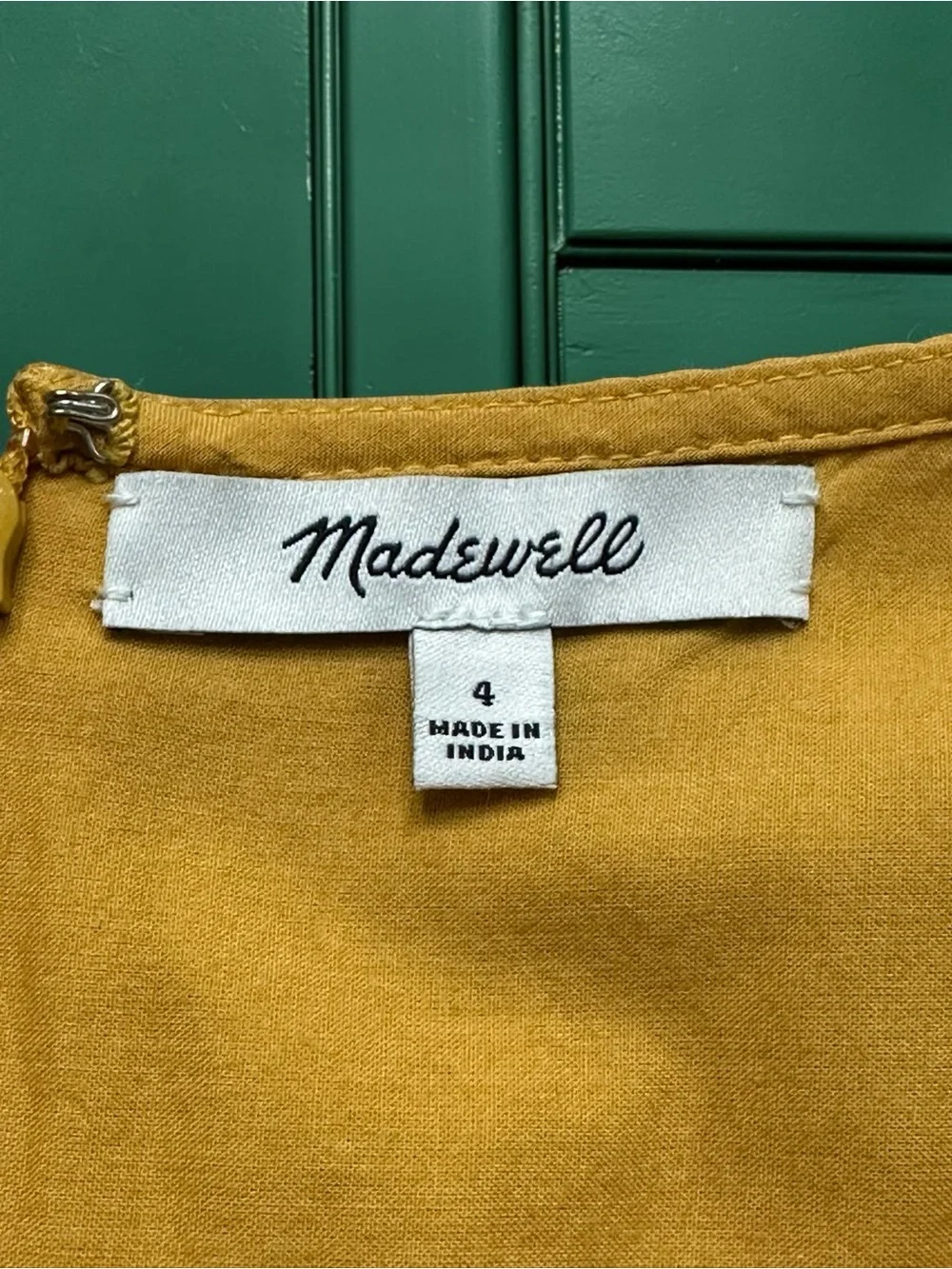 Madewell Cotton Eyelet Midi Dress. 
Burnt Mustard Yellow. Size: 4 - Picture 3 of 9